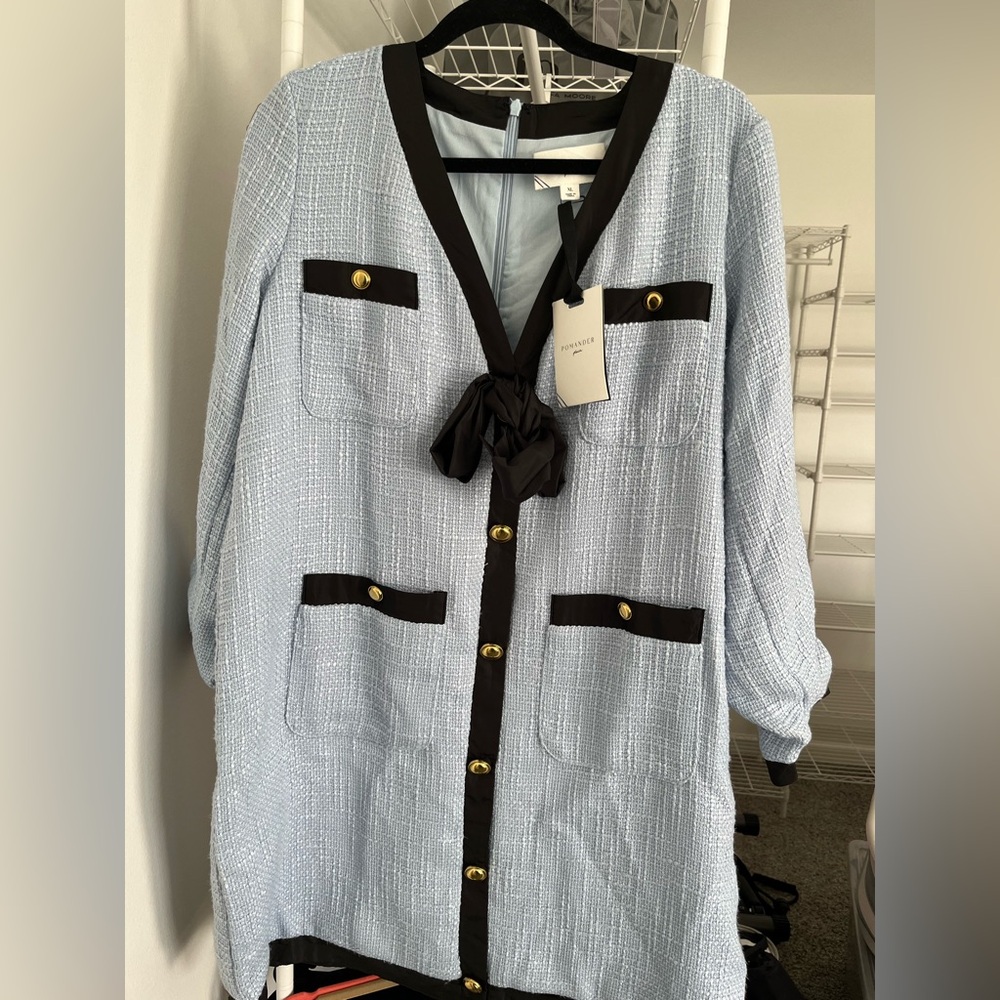 Polander Place Coco Tweed Dress - Blue - Picture 7 of 9